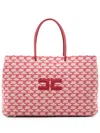 Elisabetta Franchi Logo-appliqué Monogram Tote Bag In Red