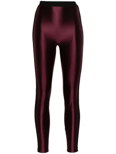 Elisabetta Franchi Logo-band Leggings In Purple