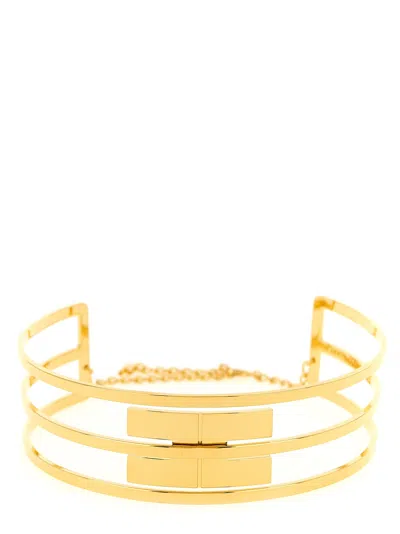 Elisabetta Franchi Logo Band Necklace In Gold