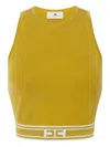 Elisabetta Franchi Yellow Tricot Top In Brown
