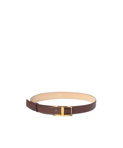 Elisabetta Franchi Logo Belt In Brown