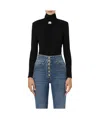 Elisabetta Franchi Logo Board Long-sleeved Jumpsuit In Black