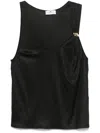 Elisabetta Franchi Logo-brooch Tank Top In Black