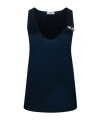 Elisabetta Franchi Shiny Jersey Tank Top With Jewel Logo In Black