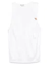 Elisabetta Franchi Scoop Neck Sleeveless Tank Top With Gold Embellishment In White