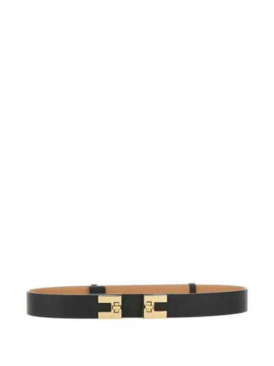 Elisabetta Franchi Logo-buckle Belt In Black