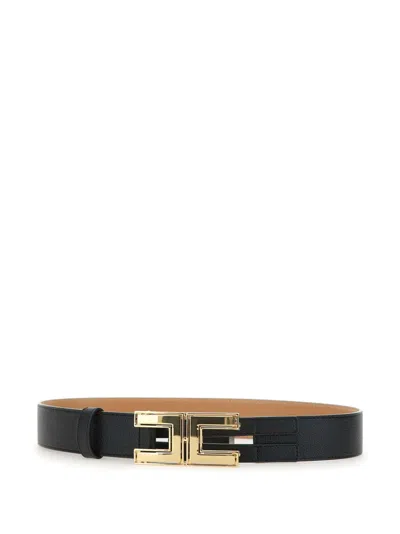 Elisabetta Franchi Logo-buckle Belt In Black
