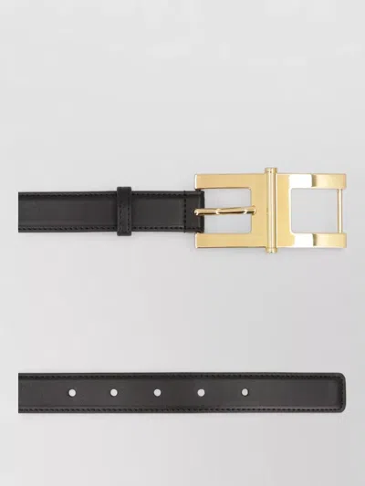 Elisabetta Franchi Logo Buckle Belt Eco Leather Design In Black