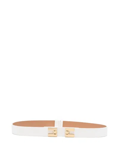Elisabetta Franchi Logo-buckle Belt In White