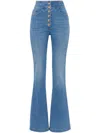 Elisabetta Franchi Logo-button Flared Jeans In Blue