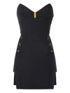 Elisabetta Franchi Black Lightweight Crepe Bustier Dress In Black