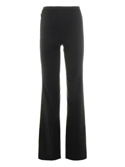 Elisabetta Franchi Logo-button Trousers In Black