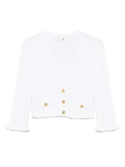 Elisabetta Franchi Logo-buttons Cardigan In White