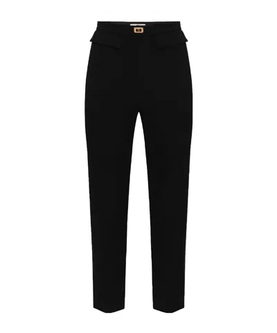 Elisabetta Franchi Logo Casual Pants In Black