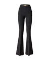 Elisabetta Franchi Flared High-waisted Trousers With Front Seam Detail In Black