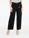 Elisabetta Franchi Logo-charm Five-pocket Jeans In Black