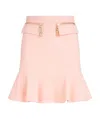 Elisabetta Franchi Logo-charm Flounce Mini Skirt In Pink