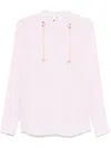 Elisabetta Franchi Logo-charm Georgette Blouse In Pink
