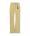 Elisabetta Franchi Straight Cut Cotton Jeans With Belt Loops In Yellow