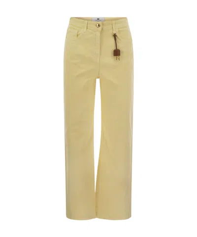 ELISABETTA FRANCHI ELISABETTA FRANCHI LOGO CHARM STRAIGHT LEG JEANS