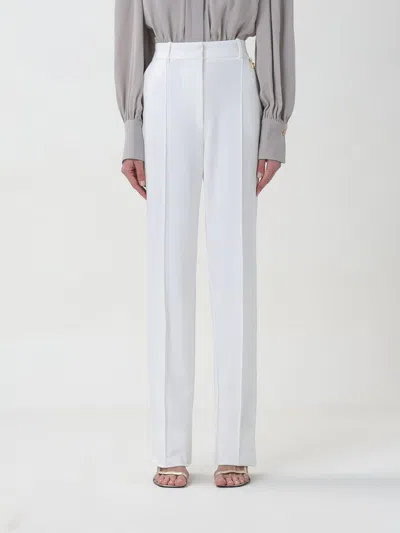 Elisabetta Franchi Logo Charm Straight Leg Pants In White