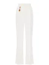 Elisabetta Franchi Logo-charm Trousers In White
