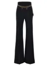 Elisabetta Franchi Logo Charms Belted Pants Black