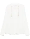 Elisabetta Franchi Logo-charms Georgette Blouse In White