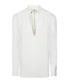 Elisabetta Franchi Logo-charms Georgette Blouse In White