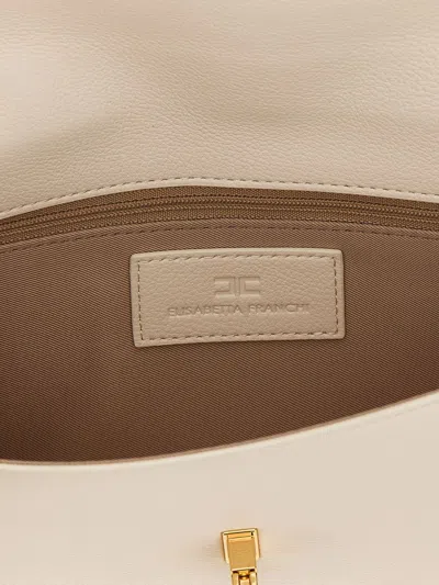 Elisabetta Franchi Logo Clutch Bag In White