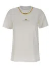 Elisabetta Franchi Logo-embellished Chain-neckline T-shirt In White