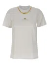 Elisabetta Franchi Logo-embellished Chain-neckline T-shirt In White