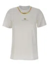Elisabetta Franchi Logo-embellished Chain-neckline T-shirt In White