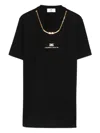 Elisabetta Franchi Cotton Jersey T-shirt With Necklace Clothing In Black