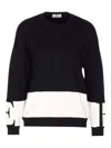 Elisabetta Franchi Inlaid Logos Colour-block Crewneck Sweater In Black