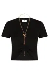 Elisabetta Franchi Logo Detail Cropped T-shirt