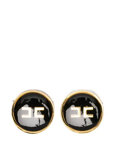 Elisabetta Franchi Logo-detail Earrings In Black