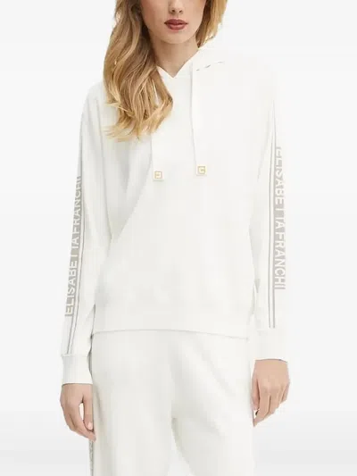 ELISABETTA FRANCHI LOGO-DETAIL HOODED JUMPER