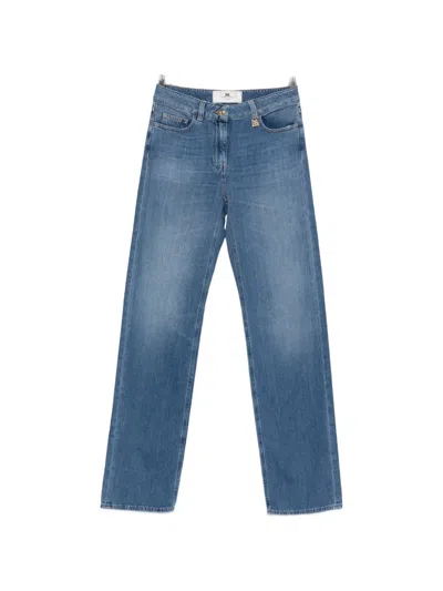 Elisabetta Franchi Logo-detail Jeans In Blue