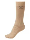 Elisabetta Franchi Logo-detail Ribbed Socks In Nude