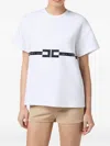 Elisabetta Franchi Crew Neck Relaxed Fit Short Sleeves Top In White