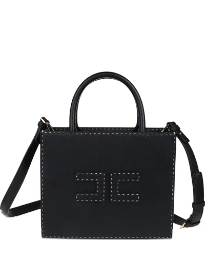 Elisabetta Franchi Logo-detail Shoulder Bag In Black