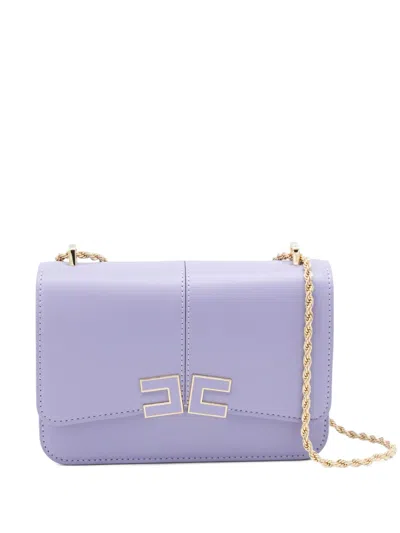 Elisabetta Franchi Logo Detail Shoulder Bag In Purple