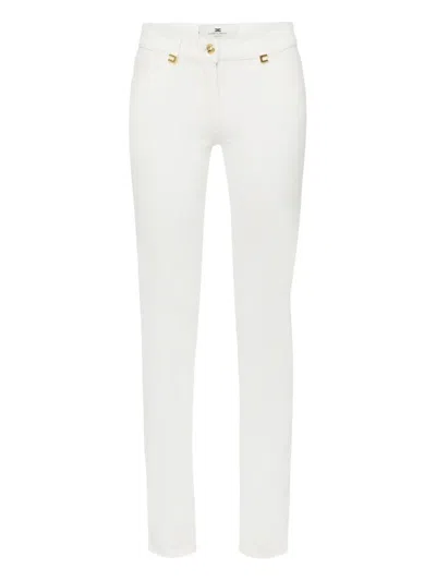 Elisabetta Franchi Logo-detail Skinny Jeans In White