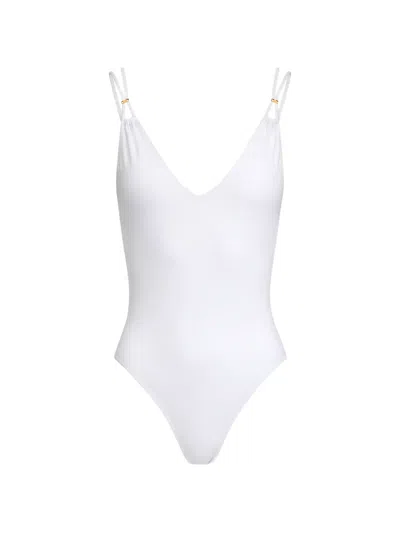 Elisabetta Franchi Logo-detail Swimsuit In White