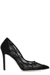 Elisabetta Franchi Logo Detailed Pointed Toe Pumps In Nero