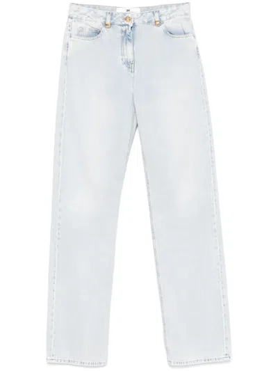 Elisabetta Franchi Logo-detailed Wide Jeans In Blue