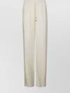 Elisabetta Franchi Logo Drawstring Waist Geometric Trousers In Neutral