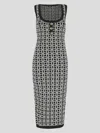 Elisabetta Franchi Logo-intarsia Knitted Dress In Neroburro