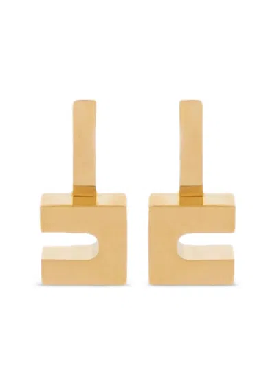 Elisabetta Franchi Logo Earrings In Gold